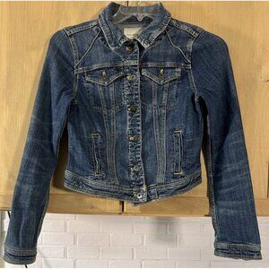 Pilcro And The Letterpress Denim Jacket Womens S‎ Stretch Fitted Classic Retro
